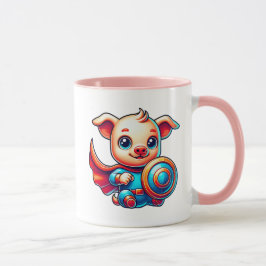 Ein kleines Superheld-Schwein. Tasse