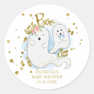 Ein kleines süßes Halloween-Junge-Baby-Badyshower Runder Aufkleber
