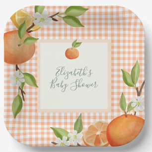 Ein kleines Süßes ist auf dem Weg Baby Shower Pappteller