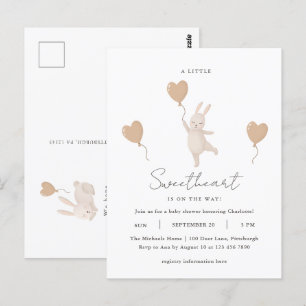 Ein kleines Sweetheart ist auf dem Weg Baby Dusche Postkarte