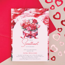 Ein kleines Sweetheart Red Floral Arch Baby Dusche