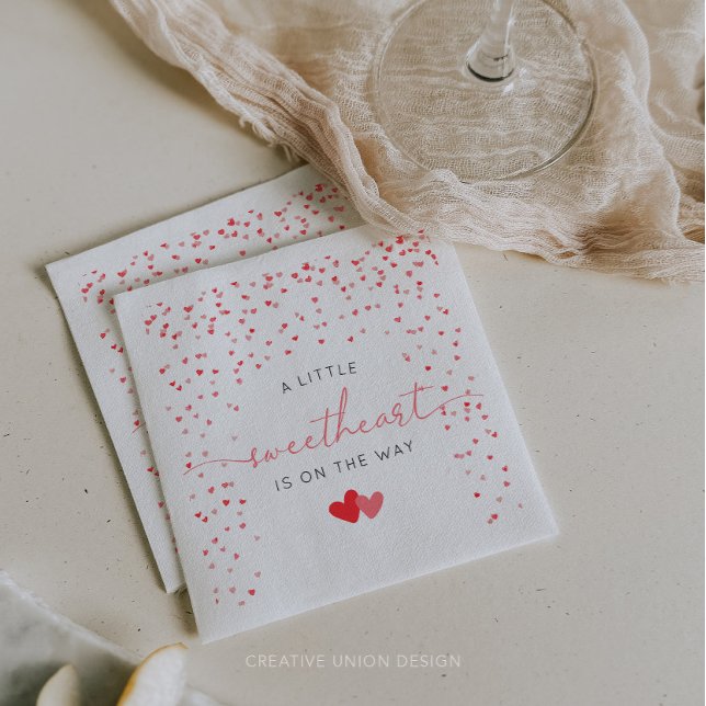 Ein kleines Sweetheart Valentine Baby Dusche Napki Serviette (little sweetheart baby shower)