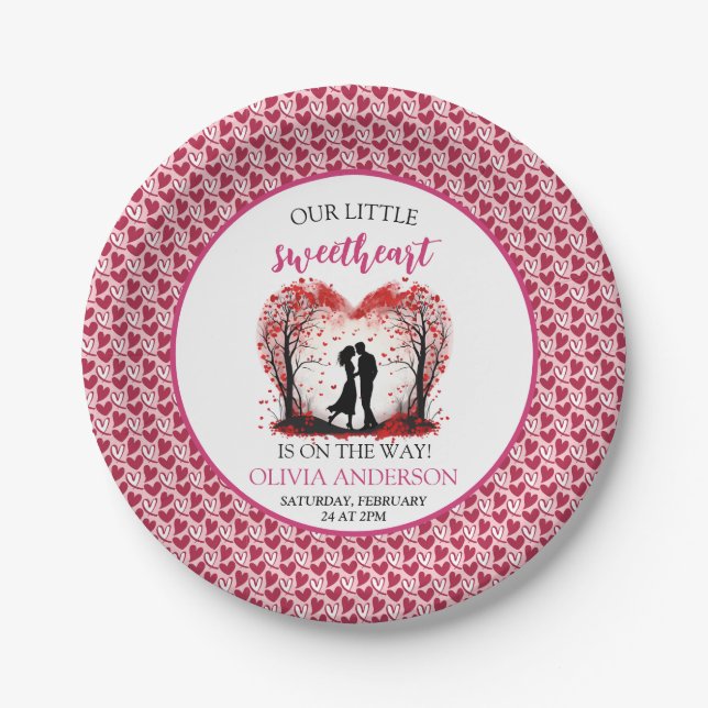 Ein kleines Sweetheart Valentine Pappteller (Vorderseite)