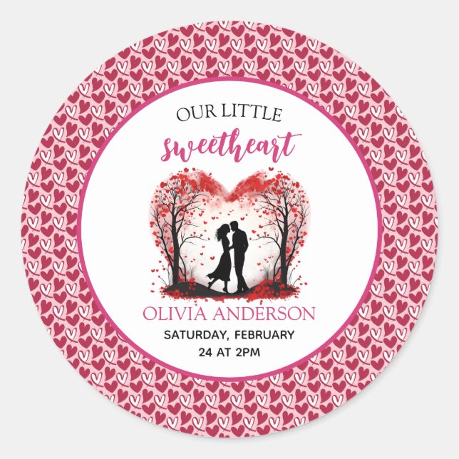 Ein kleines Sweetheart Valentine Runder Aufkleber (Vorderseite)