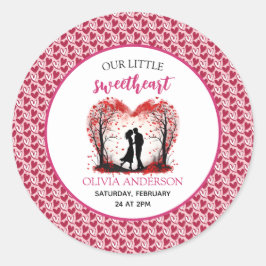 Ein kleines Sweetheart Valentine Runder Aufkleber