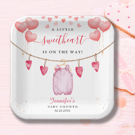 Ein kleines Sweetheart | Valentinstag Kinderdusche Pappteller