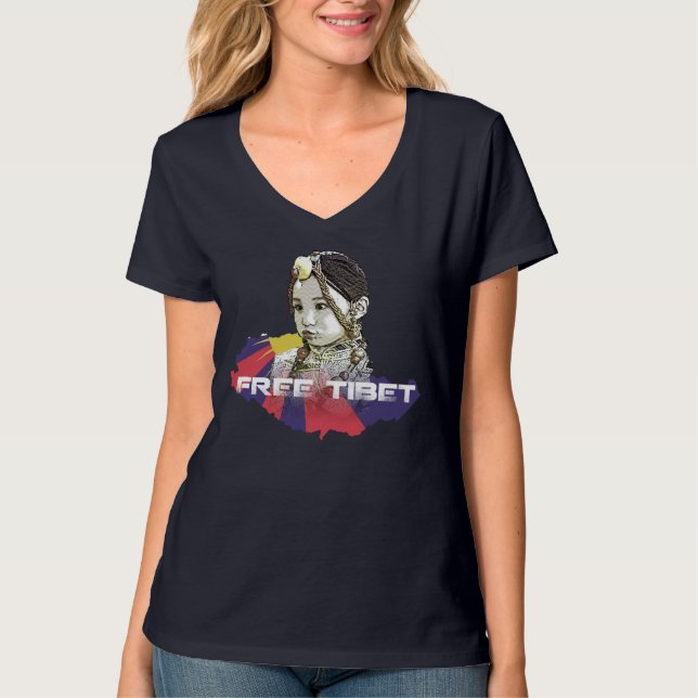 Ein kleines tibetisches Mädchen (RETT TIBET~! KOST T-Shirt (Vorderseite)