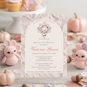Ein kleines Truthahnbaby ist unterwegs Herbst-Baby Einladung
