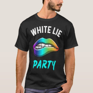 Ein kleines White Lie Party Psychedelic Lips Graph T-Shirt