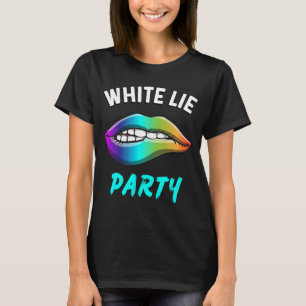Ein kleines White Lie Party Psychedelic Lips Graph T-Shirt