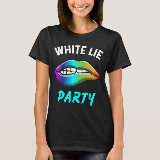 Ein kleines White Lie Party Psychedelic Lips Graph T-Shirt (Vorderseite)