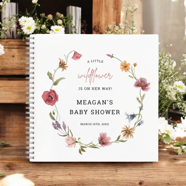 Ein kleines Wildblume Girl Baby Shower Gästebuch Notizbuch (Von Creator hochgeladen)