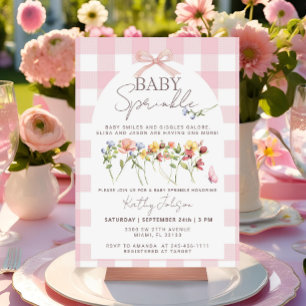 Ein kleines Wildblumen-Mädchen-Bogen-Baby-Sprinkle Einladung