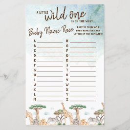 Ein kleines, wildes Baby Name Race Baby Shower Gam