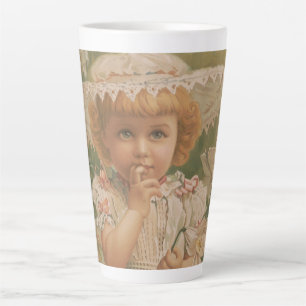 "Ein knospender Ostern" Vintage-Illustration, ca.  Milchtasse