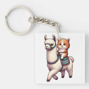 Ein knuddeliger Kitten, der Fluffy Llama, Cat und  Schlüsselanhänger