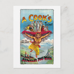 Ein Kochs Ticket Vintage Poster Postkarte