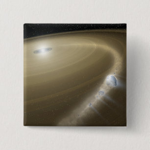 Ein Komet, der zerrissen wird, um einen toten Ster Button