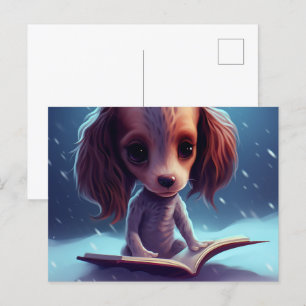 Ein komischer Hund, der bindet. Postkarte