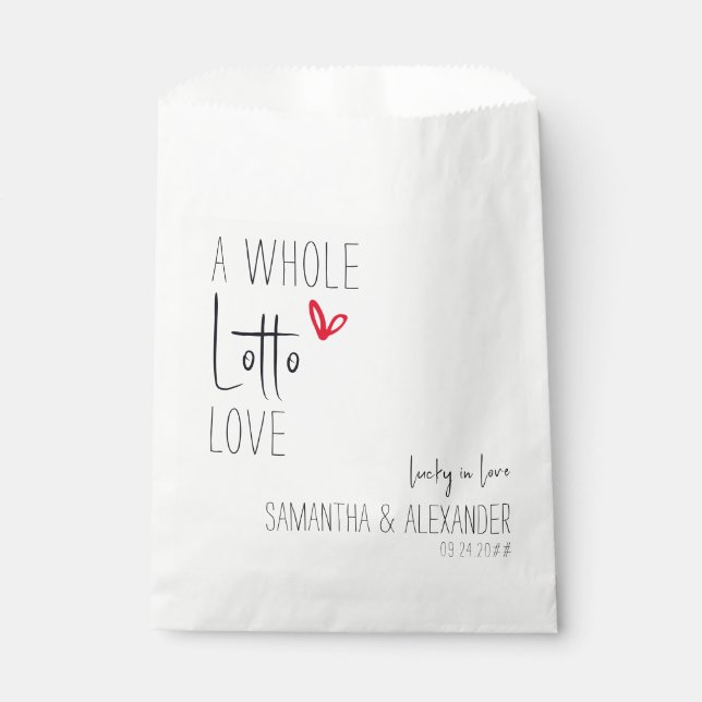 Ein komplettes Lotto-Liebe-Hochzeitslottoschein-Pa Geschenktütchen (Vorderseite)