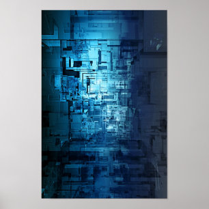 ein komplexer Korridor mit mehrdimensionalen Propo Poster