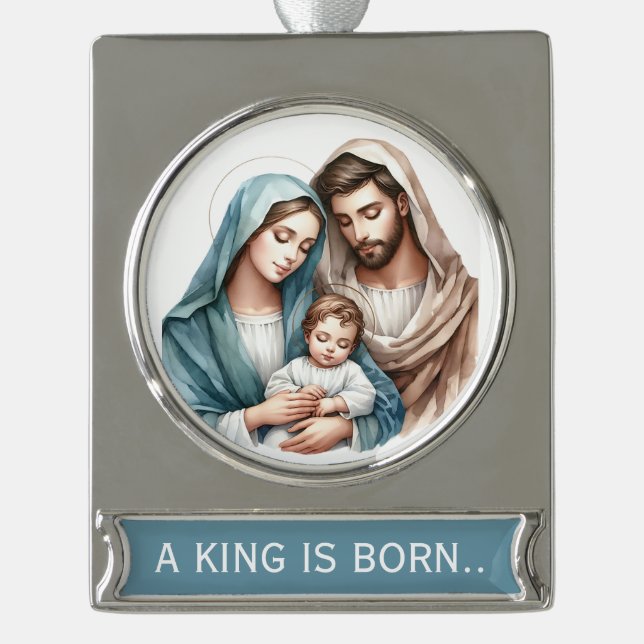 Ein König wird geboren  Banner-Ornament Silber (Vorderseite)