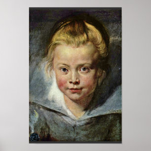 Ein Kopf der Kinder (Porträt von Clara Serena Poster