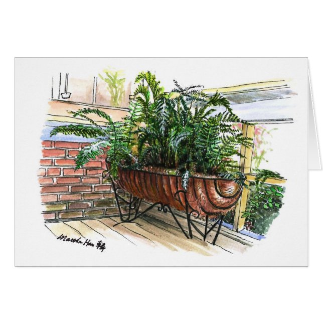 Ein Korb der Farne (Vorderseite (Horizontal))