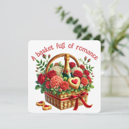 Ein Korb voller Romantik - Valentinstag-Karte Dankeskarte