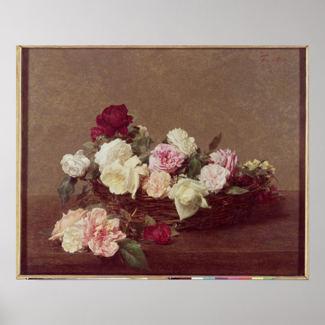 Ein Korb von Rose, 1890 Poster (Vorne)