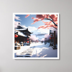 Ein koreanischer Winter Leinwanddruck