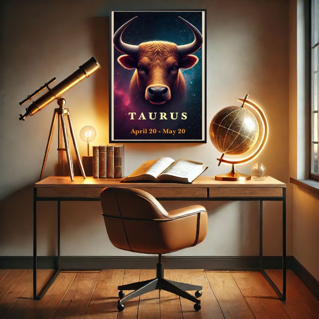 Ein kosmisches Taurus Bull Zodiac Poster (Von Creator hochgeladen)