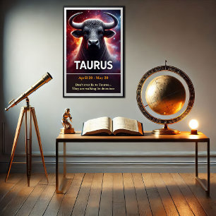 Ein kosmisches Taurus Bull Zodiac Poster