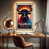 Ein kosmisches Taurus Bull Zodiac Poster