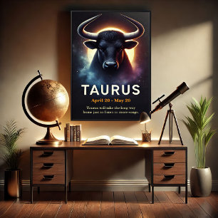 Ein kosmisches Taurus Bull Zodiac Poster