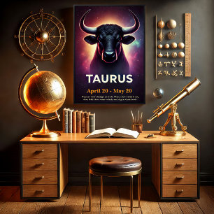 Ein kosmisches Taurus Bull Zodiac Poster