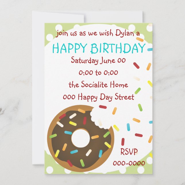 Ein köstlicher Beifall Donut Einladung (Vorderseite)