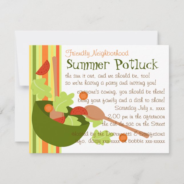 Ein köstlicher Salat mit viel Spaß Einladung (Vorderseite)