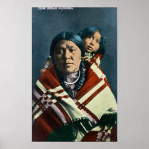 Ein Krähen-Inder Madonna und Kind Poster