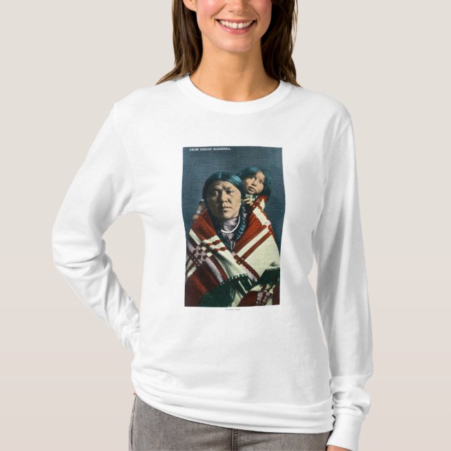 Ein Krähen-Inder Madonna und Kind T-Shirt (Vorderseite)