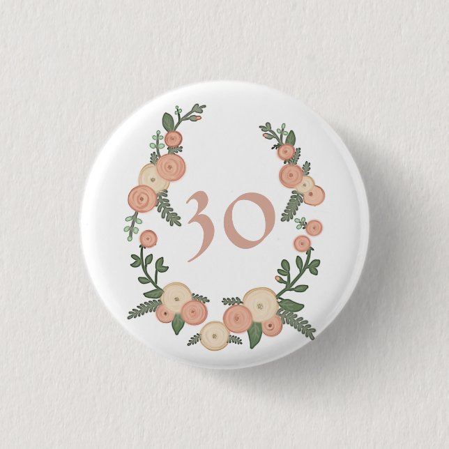 Ein Kranz Rosen, Geburtstag Button (Vorderseite)