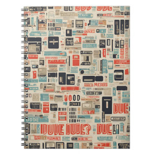 Ein kreatives Notizbuch mit Retro-Typografie-Desig Notizblock