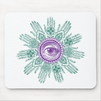Ein Kreis der Hände und des Auges Mousepad