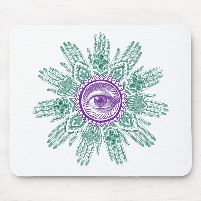 Ein Kreis der Hände und des Auges Mousepad (Vorne)