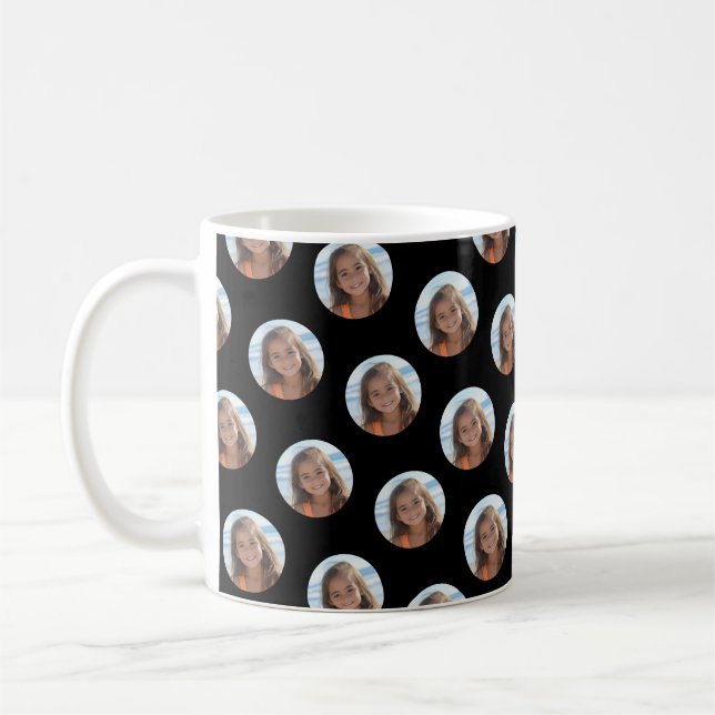 Ein Kreisbild mit Schwarz Kaffeetasse (Links)