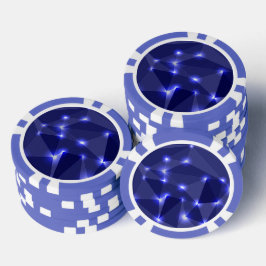 Ein kreisförmiges Pokerchip-Design mit blauem geom Pokerchips