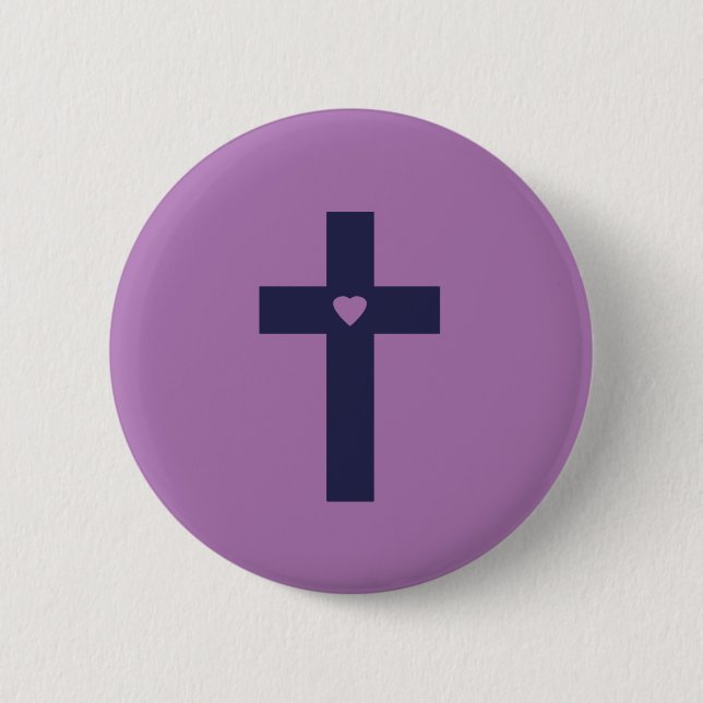 Ein Kreuz mit Herz Button (Vorderseite)