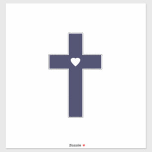 Ein Kreuz mit Herz Heilige Liebeskunst Aufkleber