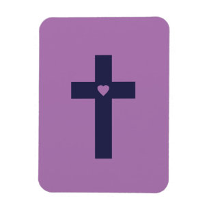 Ein Kreuz mit Herz Heilige Liebeskunst Magnet