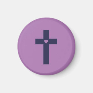 Ein Kreuz mit Herz Heilige Liebeskunst Magnet